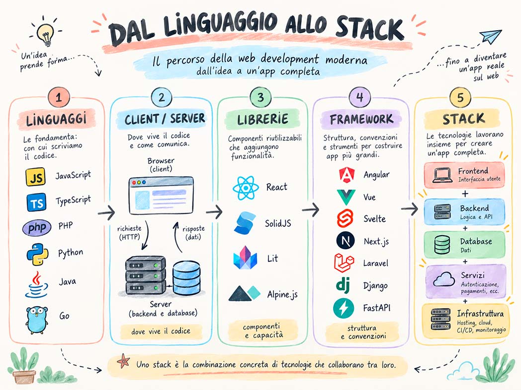 dal linguaggio allo stack web nel 2026